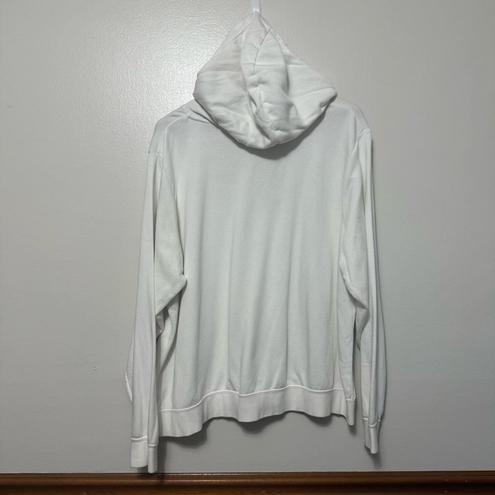 Nike Spellout Swoosh White Hoodie Cotton Blend Sweatshirt Women’s 2X Pullover - Picture 4 of 10